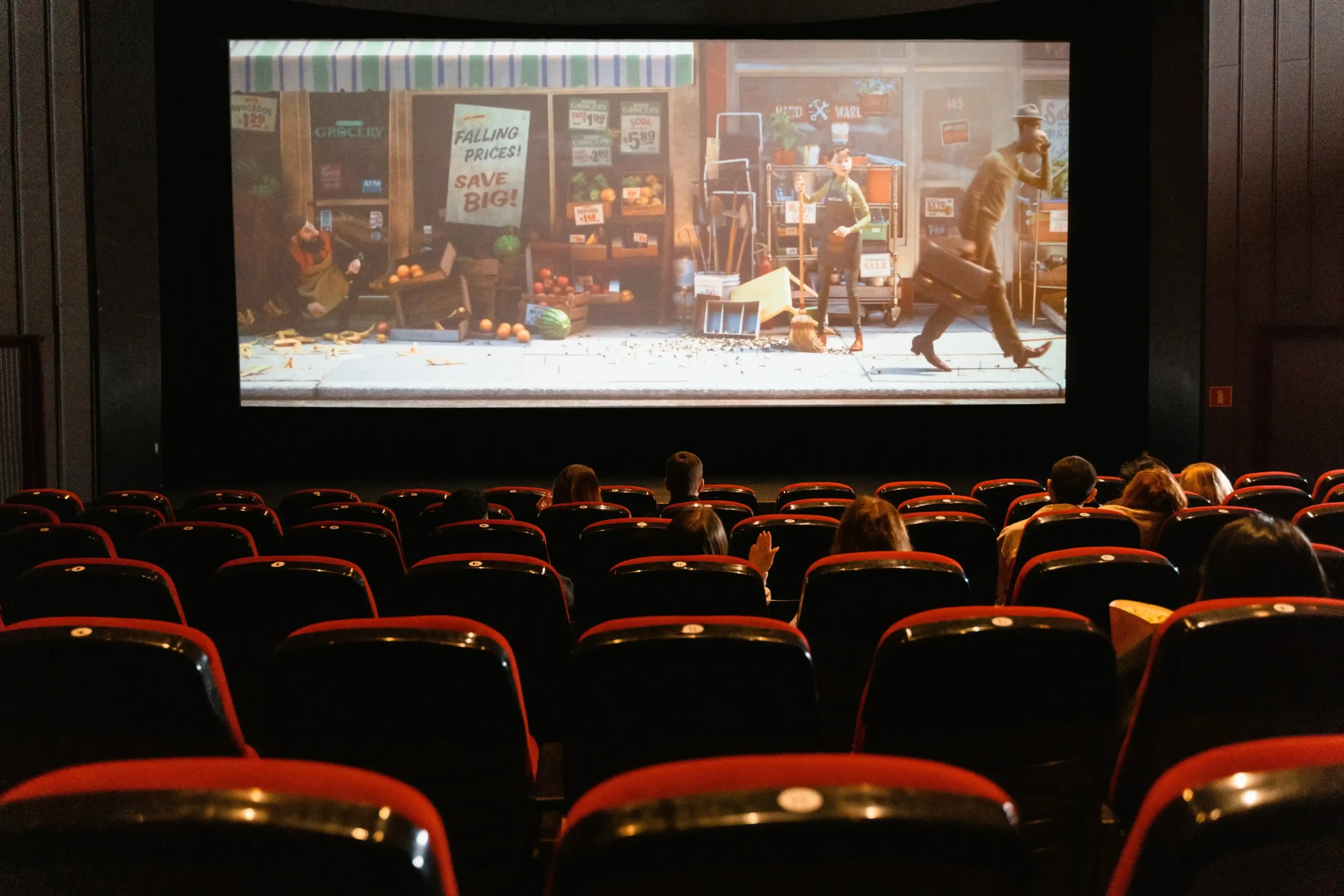 Movie playing in a theatre hostelbee
